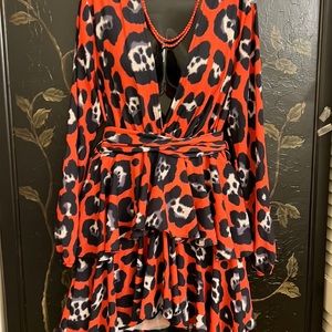Leopard dress- Red and black leopard print.